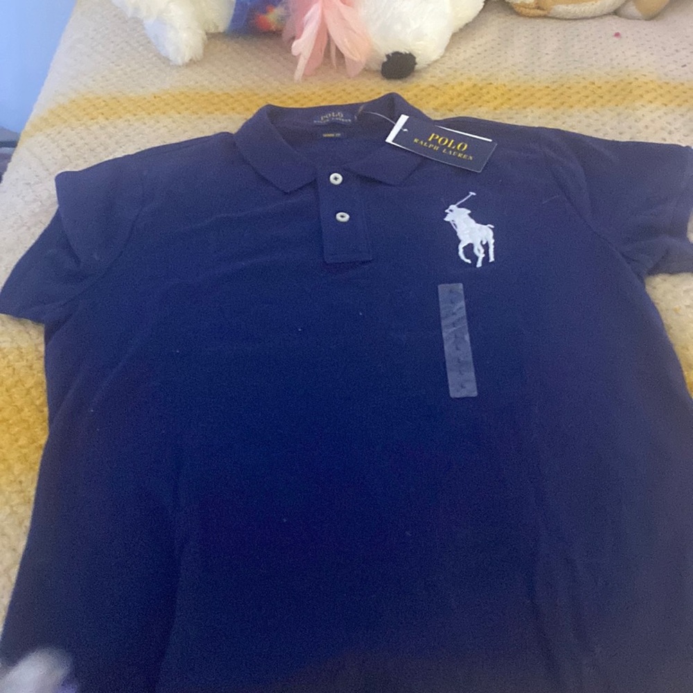 Blue and white polo, Ralph Lauren button down